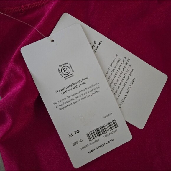 Athleta Elation shine tight leggings pink XL Barbiecore Activewear Yoga NWT - Picture 7 of 7